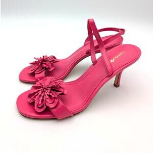 Larroude Hibiscus Slingback Heel Sandals Women's Magenta Size US9 EU39.5